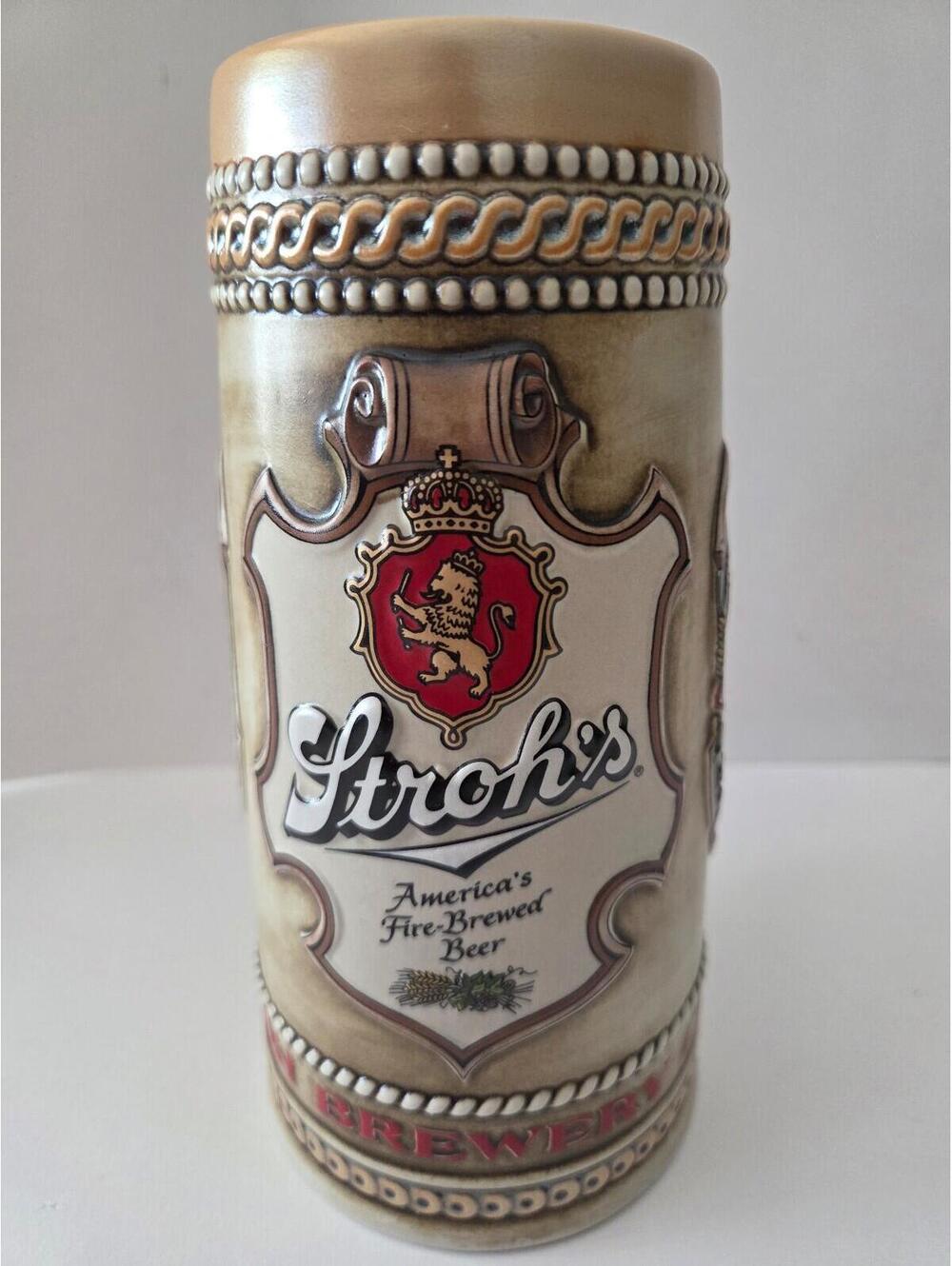 Stroh's Beer Brewery Vintage Beer Stein Heritage Series III